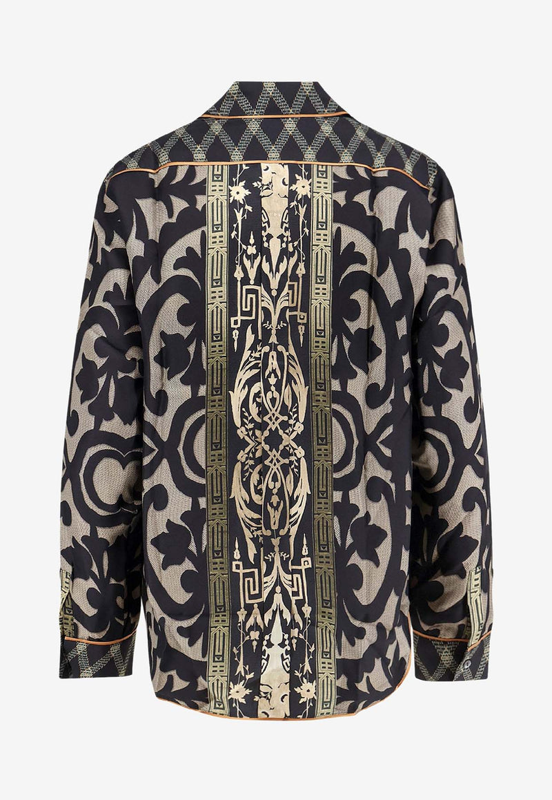 Pierre-Louis Mascia Aloe Printed Silk Buttoned Shirt Multicolor ALOESCML10642516219101_MultiColour_35065975