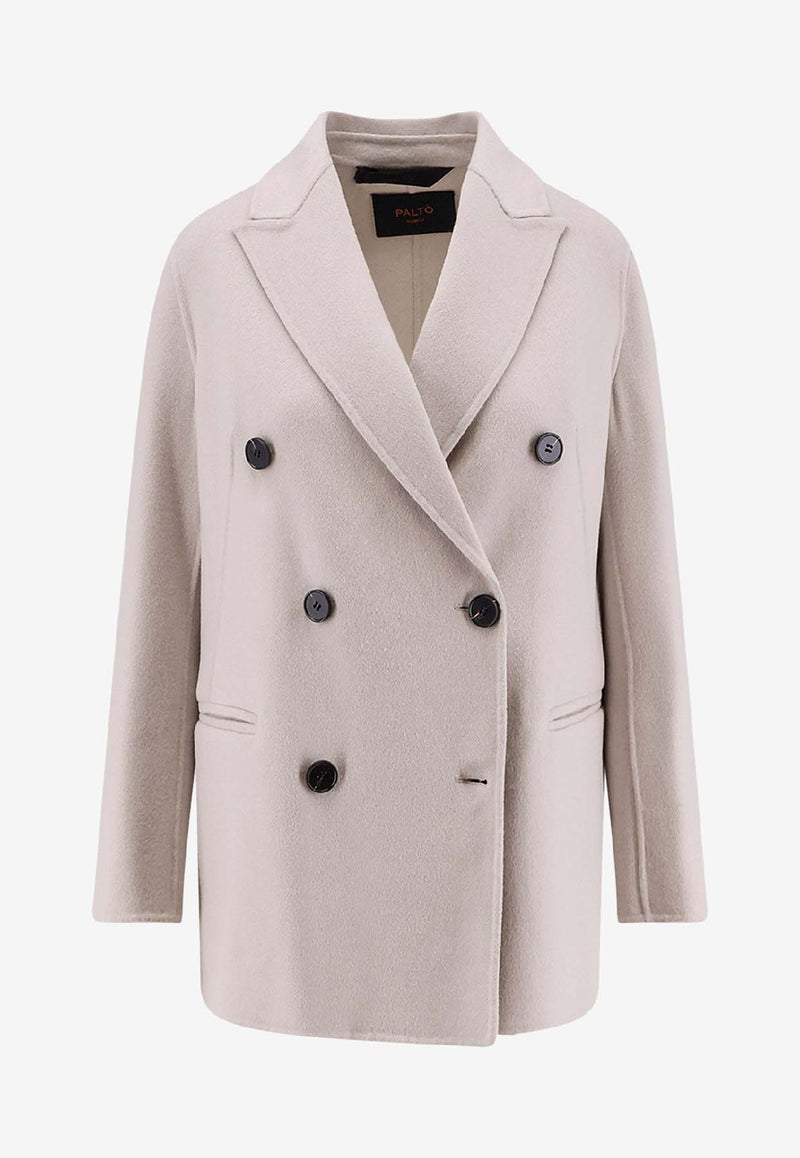 Paltò Ariella Double-Breasted Wool Coat Beige B51PDARIEDOU702_Bianco grigio_35065885