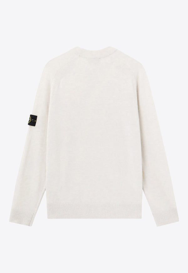 Stone Island Wool V-neck Sweater White K2S155100065S00B4V0M93_White_29840080