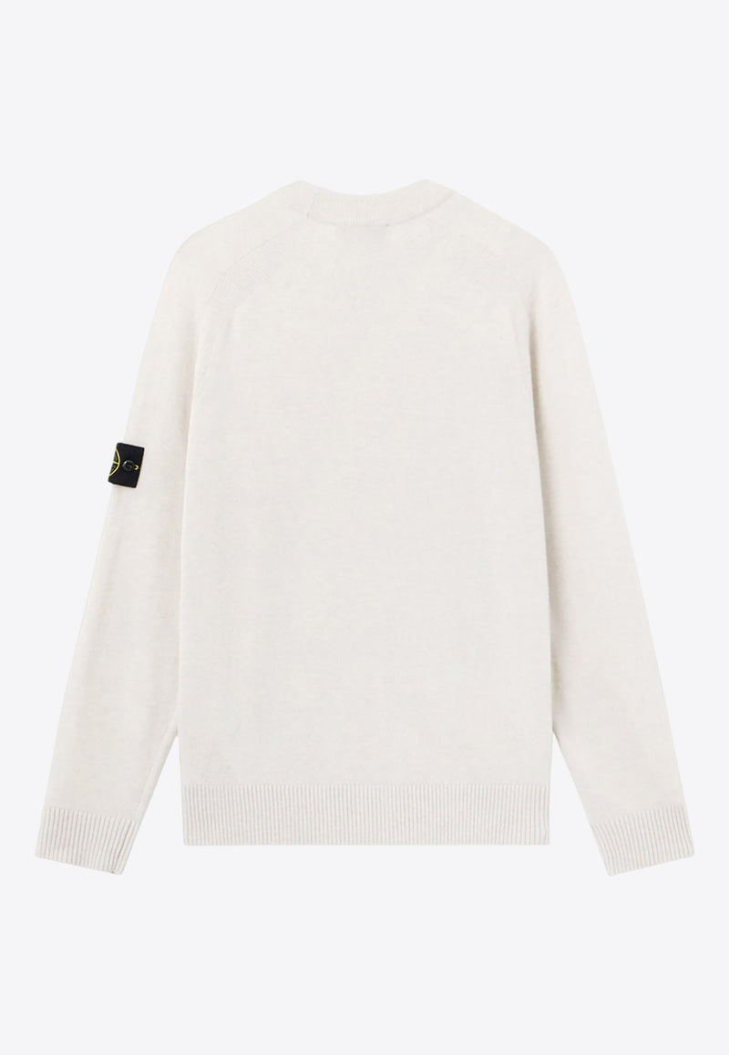 Stone Island Wool V-neck Sweater White K2S155100065S00B4V0M93_White_29840080