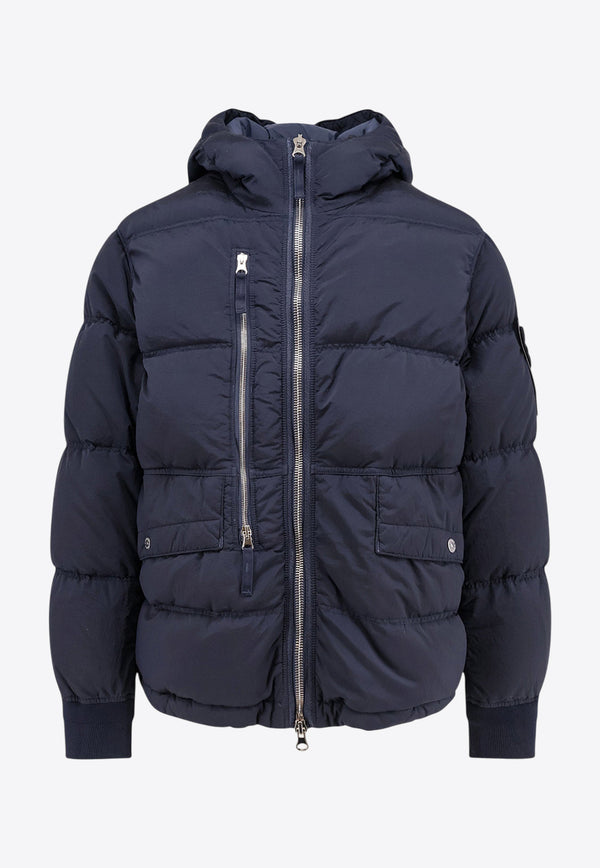 Stone Island Zip-Up Down Jacket Blue K2S154100088S0019V0020_Blue_29847731