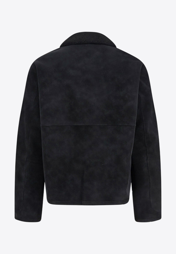 Represent Zip-Up Faux Leather Shearling Jacket Black MLM10013201_JET BLACK_29848504