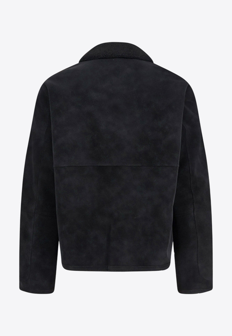 Represent Zip-Up Faux Leather Shearling Jacket Black MLM10013201_JET BLACK_29848504