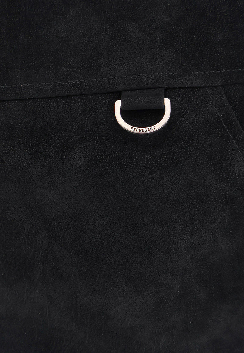 Represent Zip-Up Faux Leather Shearling Jacket Black MLM10013201_JET BLACK_29848504