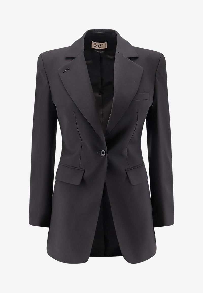 Pence 1979 Isabella Single-Breasted Wool Blazer Black PW0031819256999_Black_35065873