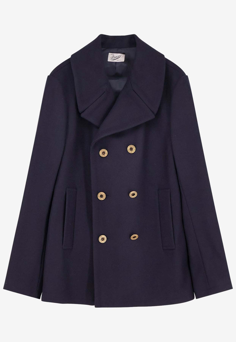 Pence 1979 Time Double-Breasted Wool Coat Blue PM0031269253668_Blue_35065789