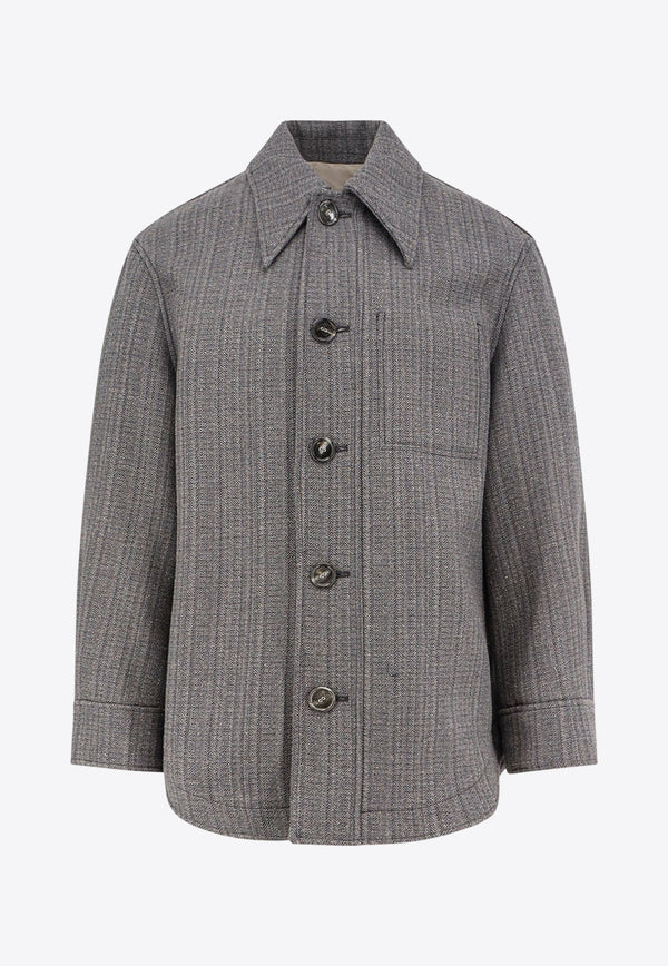AMI PARIS Wool-Blend Overshirt Gray UJK824WV00800711_GRIS IVOIRE_29843683