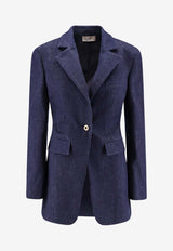 Pence 1979 Isabella Single-Breasted Denim Blazer Blue PW0031819281682_Darkdenimblue_35065752