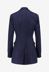 Pence 1979 Isabella Single-Breasted Denim Blazer Blue PW0031819281682_Darkdenimblue_35065752