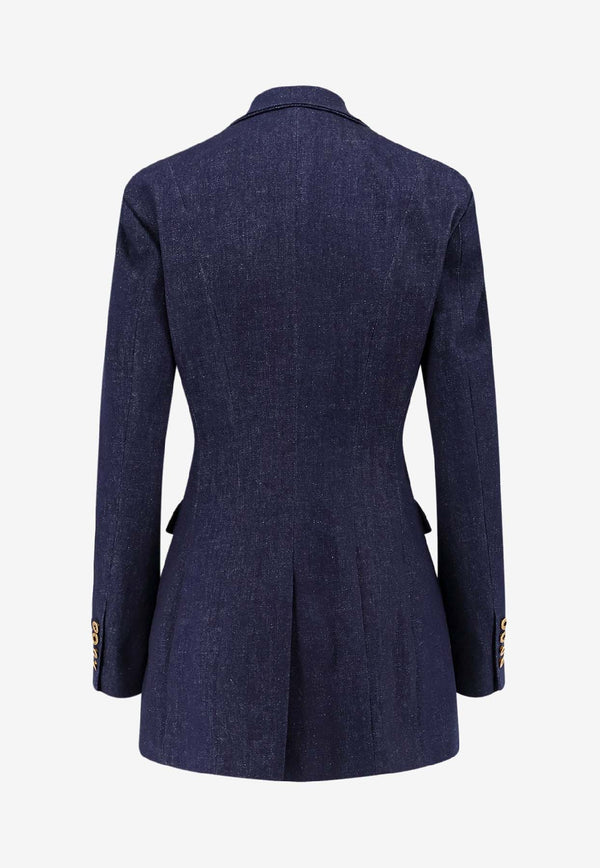 Pence 1979 Isabella Single-Breasted Denim Blazer Blue PW0031819281682_Darkdenimblue_35065752