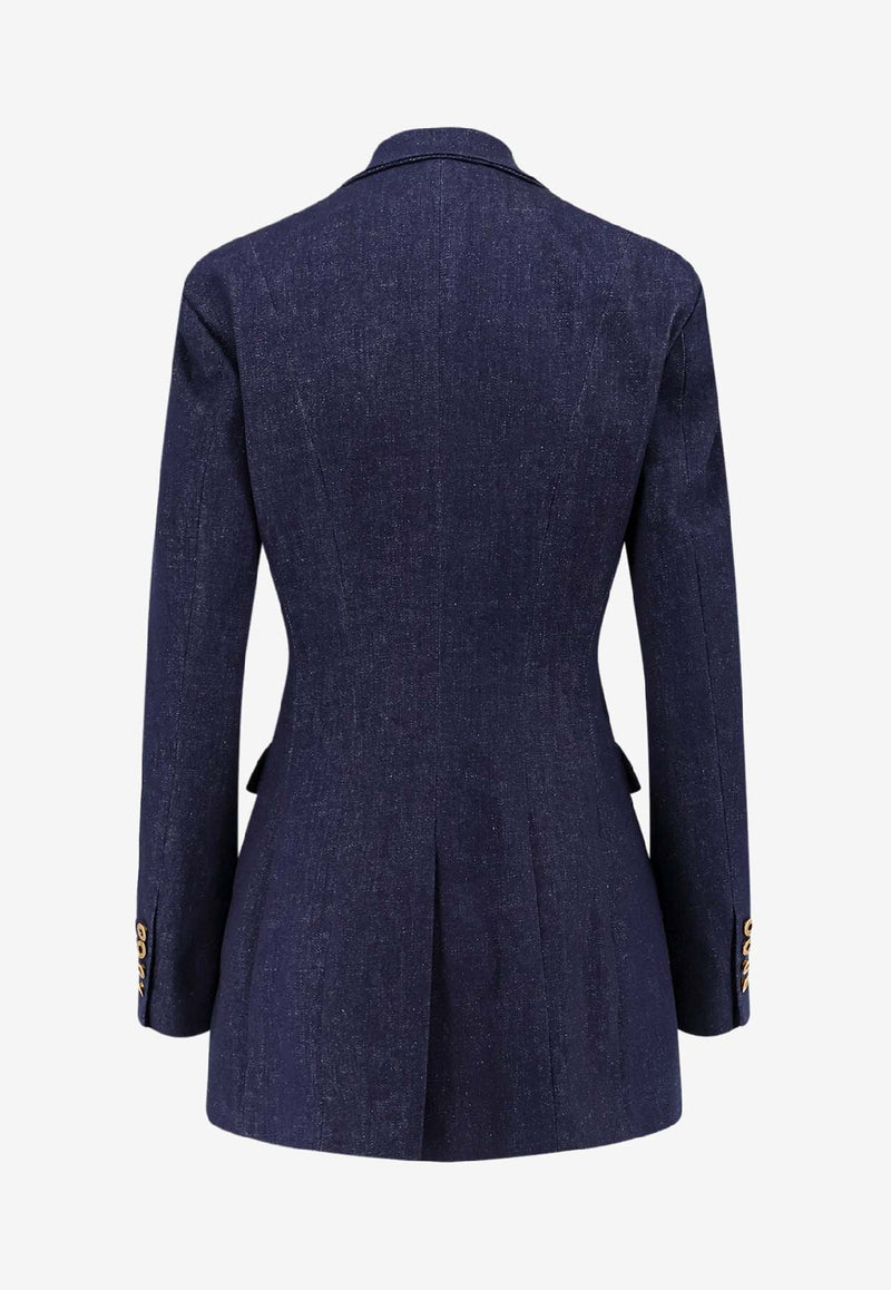 Pence 1979 Isabella Single-Breasted Denim Blazer Blue PW0031819281682_Darkdenimblue_35065752