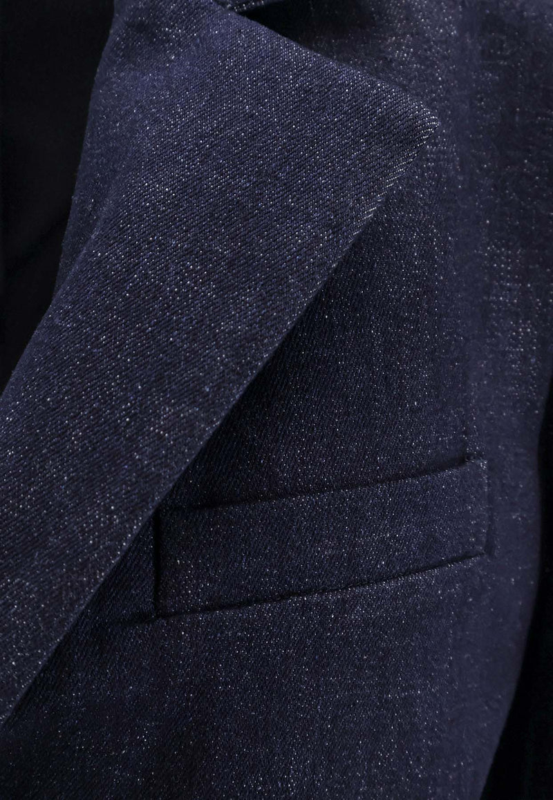 Pence 1979 Isabella Single-Breasted Denim Blazer Blue PW0031819281682_Darkdenimblue_35065752