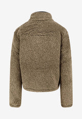 Burberry EKD Patch Faux Fur Zip-Up Jacket Brown 8109274C3188_MIRE MELANGE_29840744