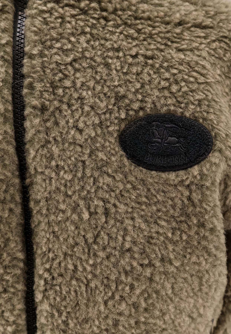 Burberry EKD Patch Faux Fur Zip-Up Jacket Brown 8109274C3188_MIRE MELANGE_29840744