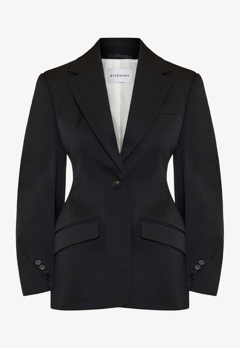 Givenchy Single-Breasted Fitted Wool Blazer Black BW30L315CT001_Black_38767793