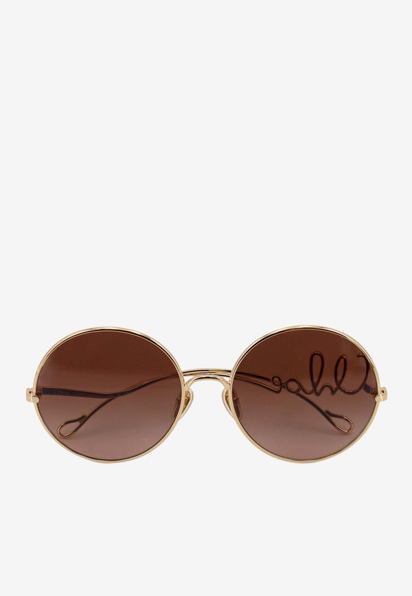Chloé Iconic Logo Round Sunglasses Brown CH0329S002GOLD_Gold/brown_38331895