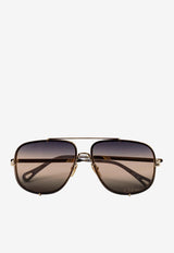 Chloé Essential Aviator Sunglasses Blue CH0348S005GOLD_Gold-blu_38331155