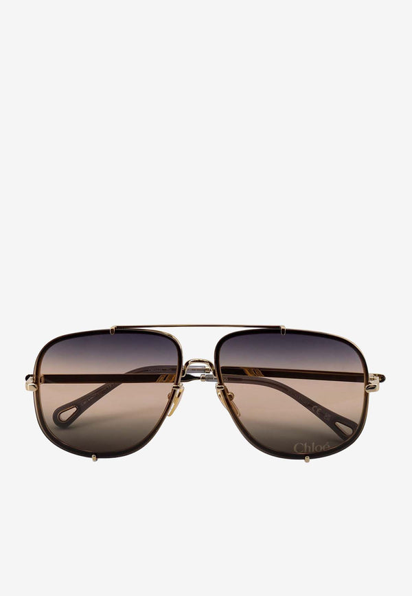 Chloé Essential Aviator Sunglasses Blue CH0348S005GOLD_Gold-blu_38331155