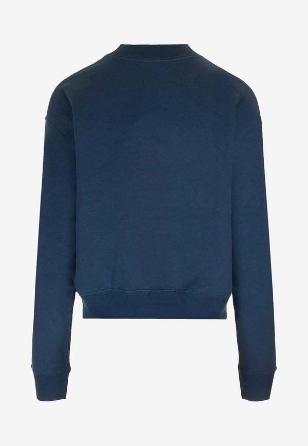 Chloé Logo Embroidered Crewneck Sweatshirt Navy CH24AJH121924C6_CLASSIC NAVY_38330913