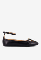 Chloé Misty Cut-Out Leather Ballet Flats Black CH25W14VUN001_Black_38331369