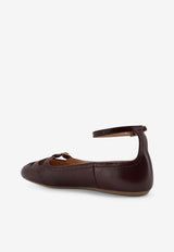 Chloé Misty Cut-Out Leather Ballet Flats Brown CH25W14VUN56D_BURNT_38331196