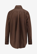Loro Piana Thea Long-Sleeved Wool Shirt Brown FAQ1280H0QJ_TAWNY BARK_29854040