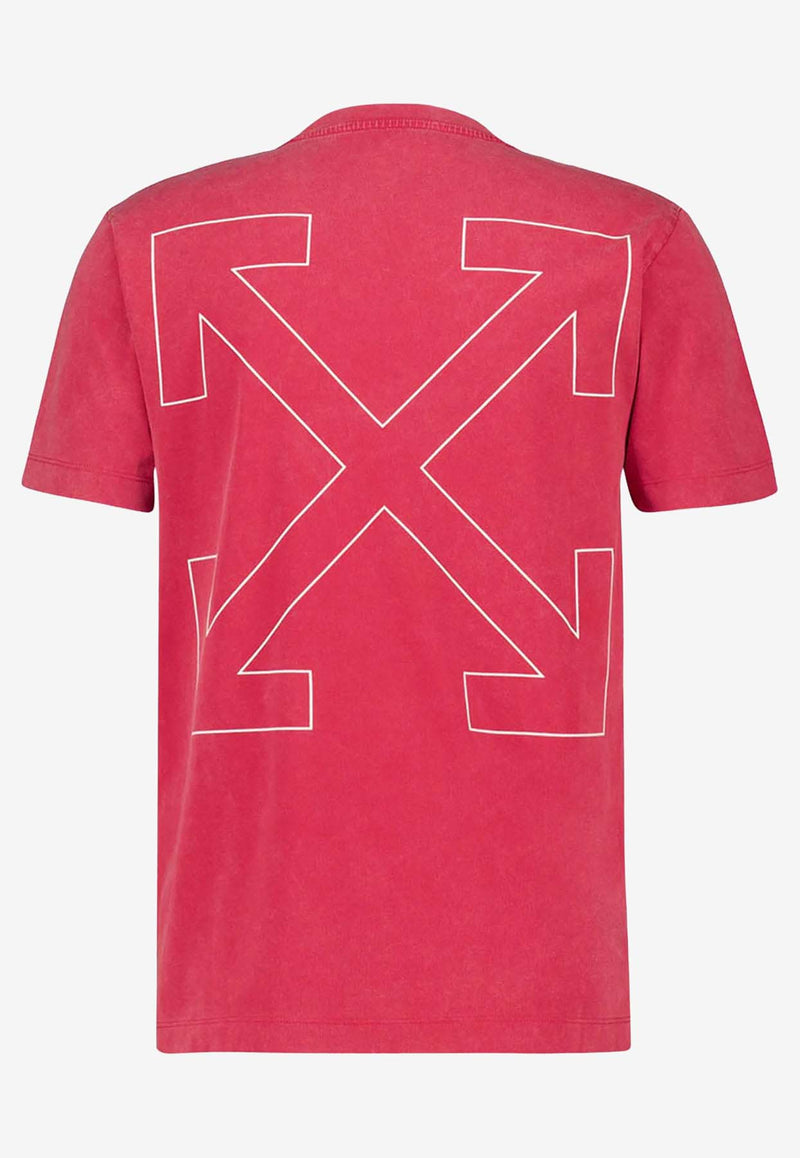 Off-White Logo Crewneck T-shirt Red OMAA027F25JER00D2601_CORAL RED - W_31986655
