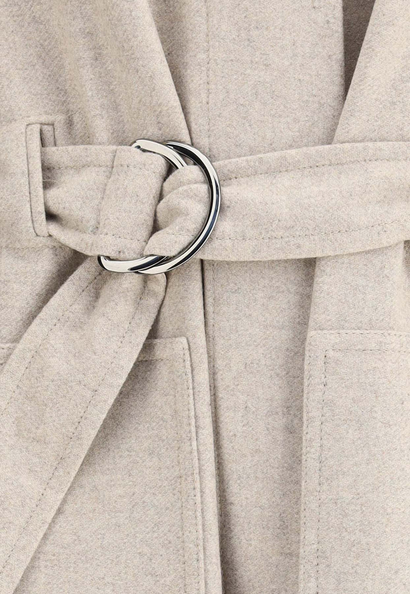Brunello Cucinelli Belted Wool Long Coat Cream MD5919945PC108_Beige_29841958