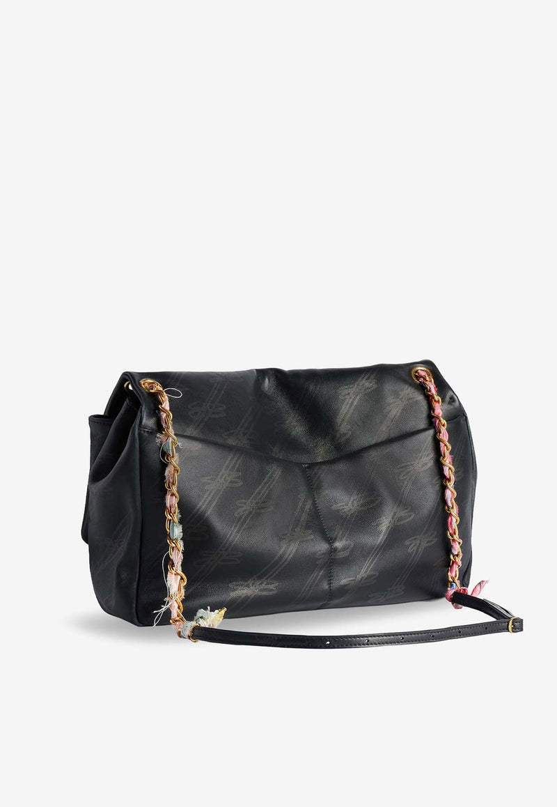 Balenciaga Darling Leather Chain Shoulder Bag Black 8525012AB8W1000_Black_30005227