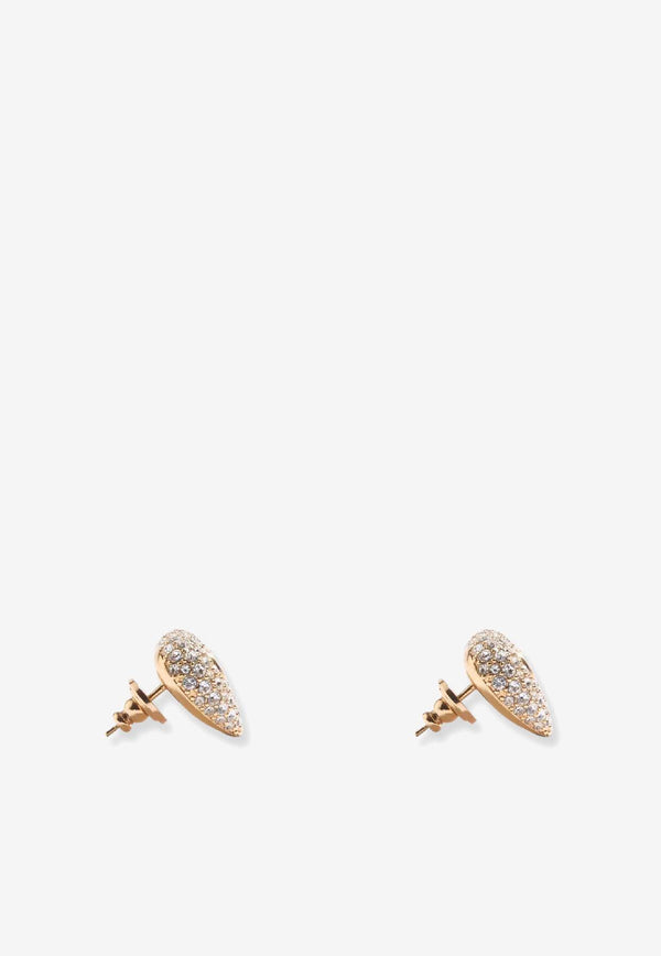 Valentino Coeur Royal Crystal-Embellished Stud Earrings Gold 7W0J0BA6VTIRG5_ORO/NERO/CRYSTAL_30005323