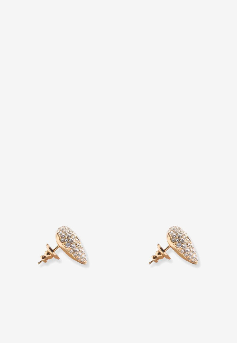 Valentino Coeur Royal Crystal-Embellished Stud Earrings Gold 7W0J0BA6VTIRG5_ORO/NERO/CRYSTAL_30005323