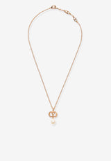 Valentino Ovalette VLogo Pearl Necklace Gold 7W0J0Y77UXMR5G_ORO/CREAM_30005372