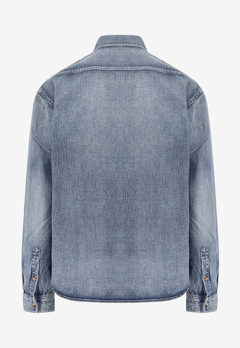 Saint Laurent Cassandre Denim Shirt Blue 823437Y14MJ4248_Day Blue_29849466