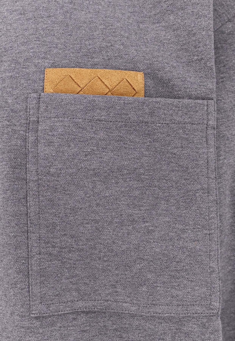 Bottega Veneta Intrecciato-Insert Polo Sweater 834334V5OA08813_DARK GREY MELANGE_29770137