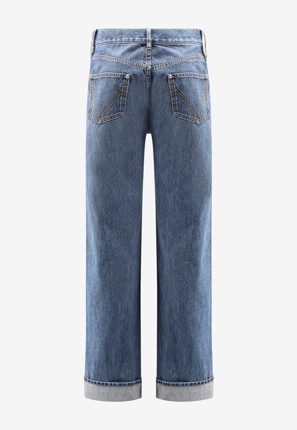 Bottega Veneta Turn-Up Cuff Wide-Leg Jeans 831605V42W04715_mid blue_29770208