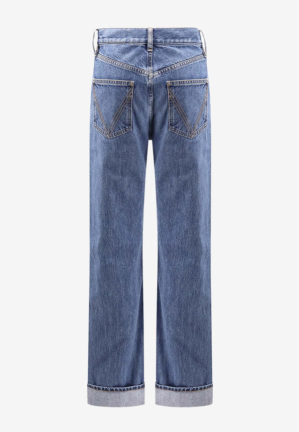 Bottega Veneta Turned-Up Cuffs Wide-Leg Jeans 831607V42W04715_mid blue_29770168