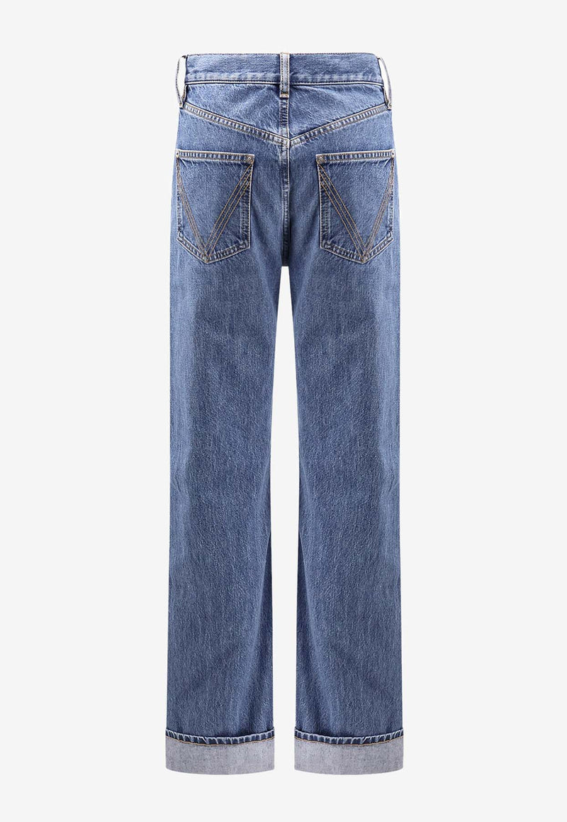 Bottega Veneta Turned-Up Cuffs Wide-Leg Jeans 831607V42W04715_mid blue_29770168