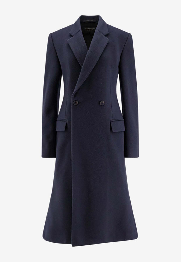 Balenciaga Godet Double-Breasted Wool Coat Blue 850608TQU148230_Blue_38913515