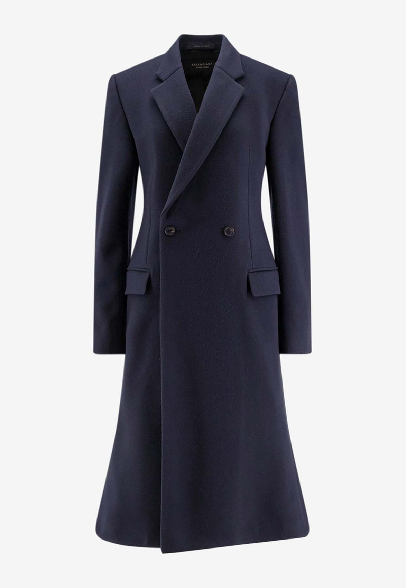 Balenciaga Godet Double-Breasted Wool Coat Blue 850608TQU148230_Blue_38913515