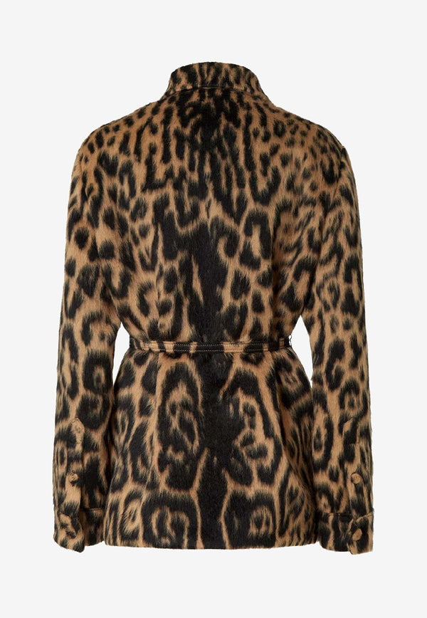Fendi Leopard Print Fleece Wool Belted Jacket Brown FJ7561AVJFF1T6O_CAMEL-25_29850067