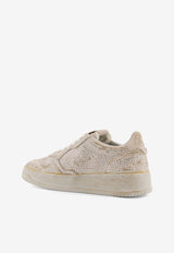 Autry Medalist Suede Studded Low-Top Sneakers White AULWNA01STRASS WHITE_White_31986580