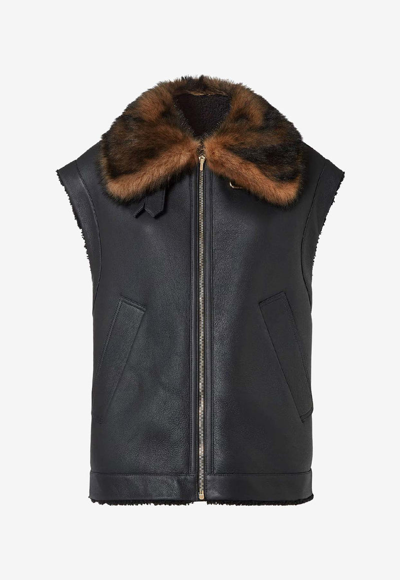 Fendi Zip-Up Fur Vest Black FM5434AHBDF0GME_Black_29854276