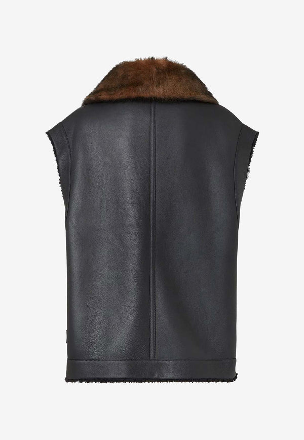 Fendi Zip-Up Fur Vest Black FM5434AHBDF0GME_Black_29854276