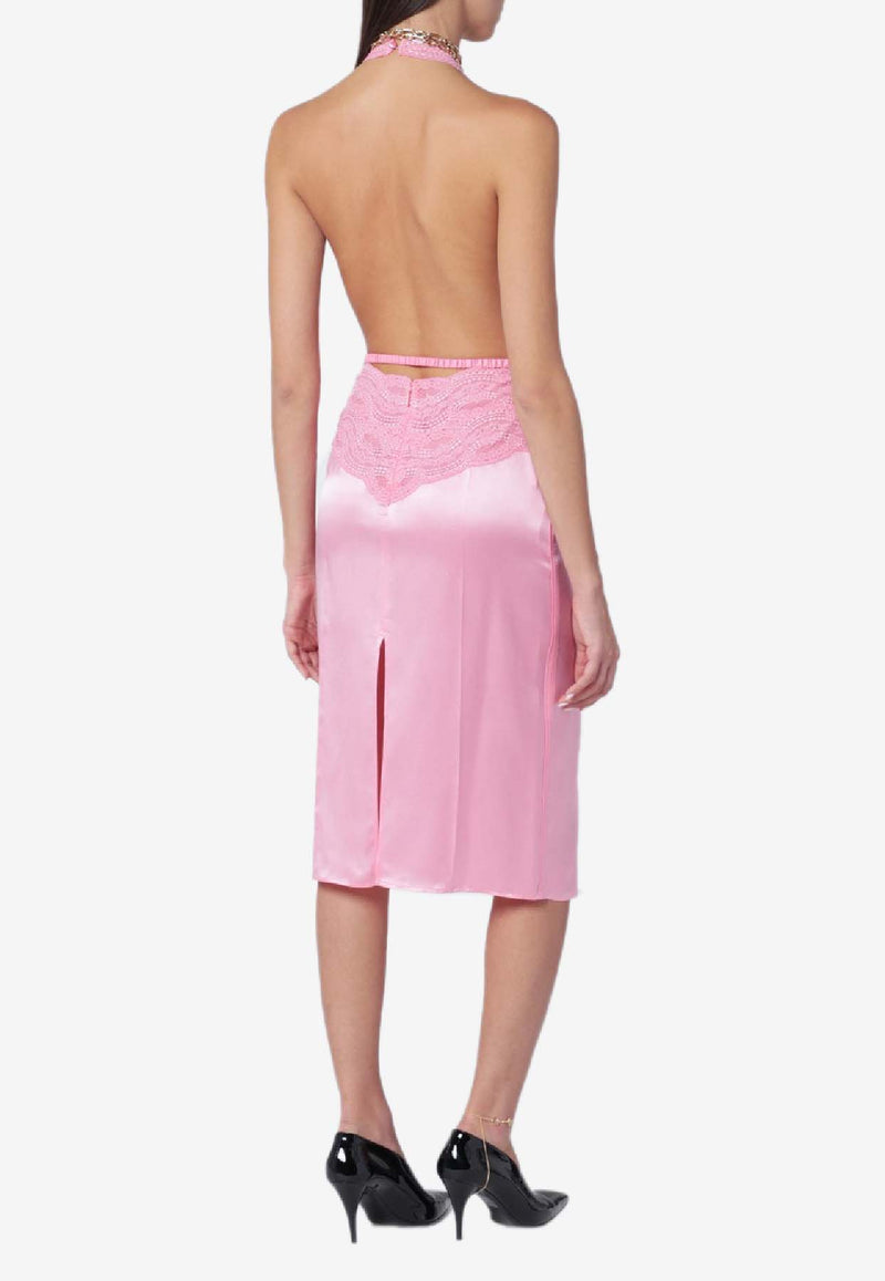 Gucci Halterneck Silk Satin Dress Pink 839410XUAM6/R_GUC-5426