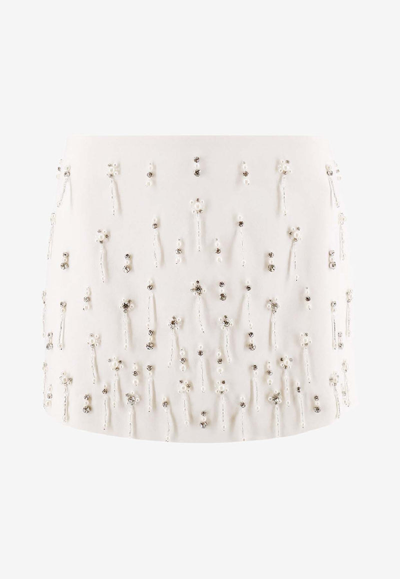 PINKO Sequin Embellished Mini Skirt White 105496A2PNZ04_White_29847629