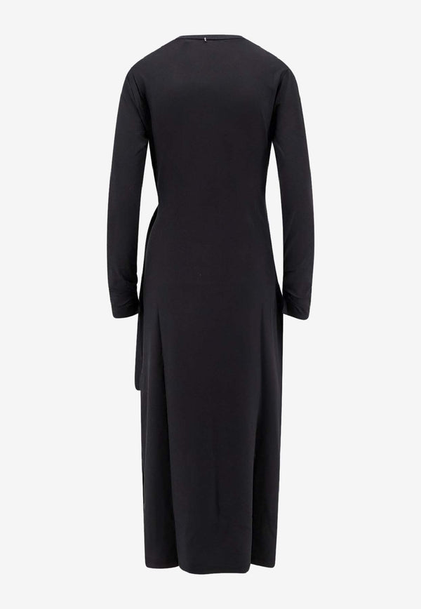 Hugo Boss Knotted Midi Dress Black 50547821001_Black_30893639