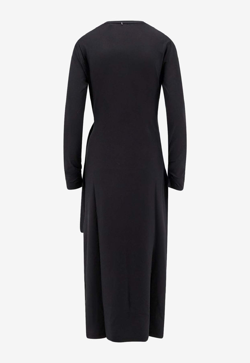 Hugo Boss Knotted Midi Dress Black 50547821001_Black_30893639