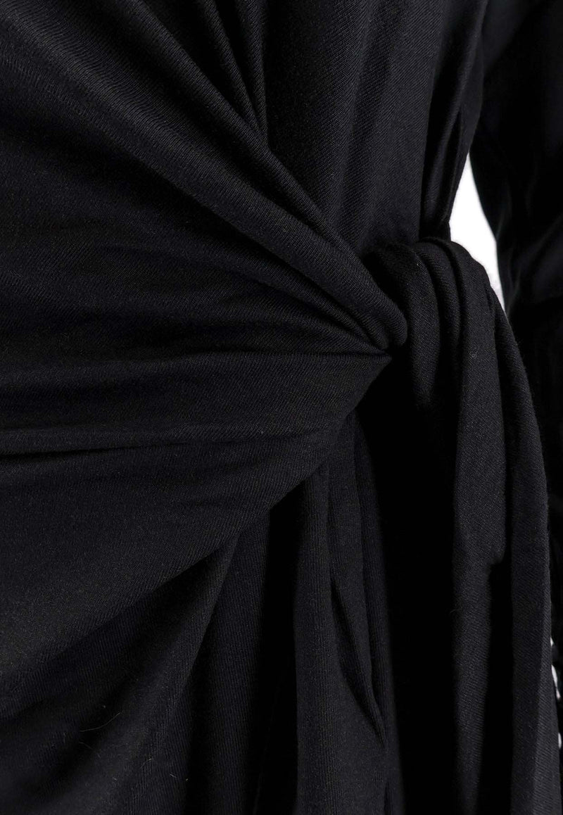 Hugo Boss Knotted Midi Dress Black 50547821001_Black_30893639