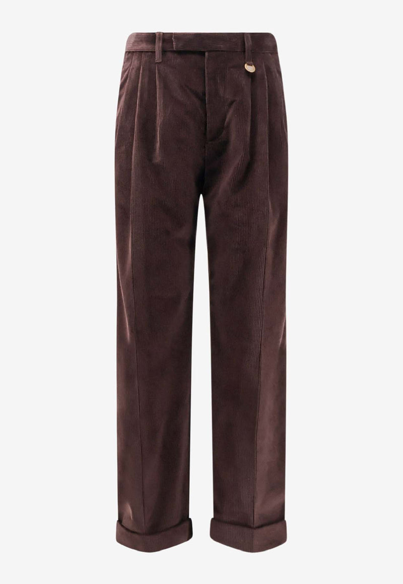 Burberry Straight-Leg Turned Hem Pants Brown 8116897A1491_CLOVE BROWN_29840640