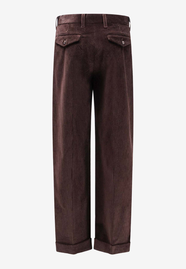 Burberry Straight-Leg Turned Hem Pants Brown 8116897A1491_CLOVE BROWN_29840640